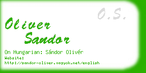 oliver sandor business card
